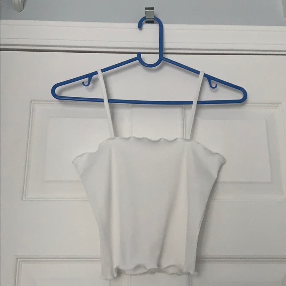 White cropped tank top